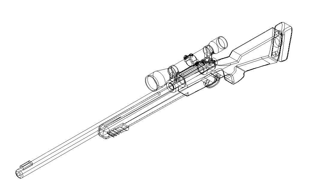 M24 Sniper Rifle 3D model_5