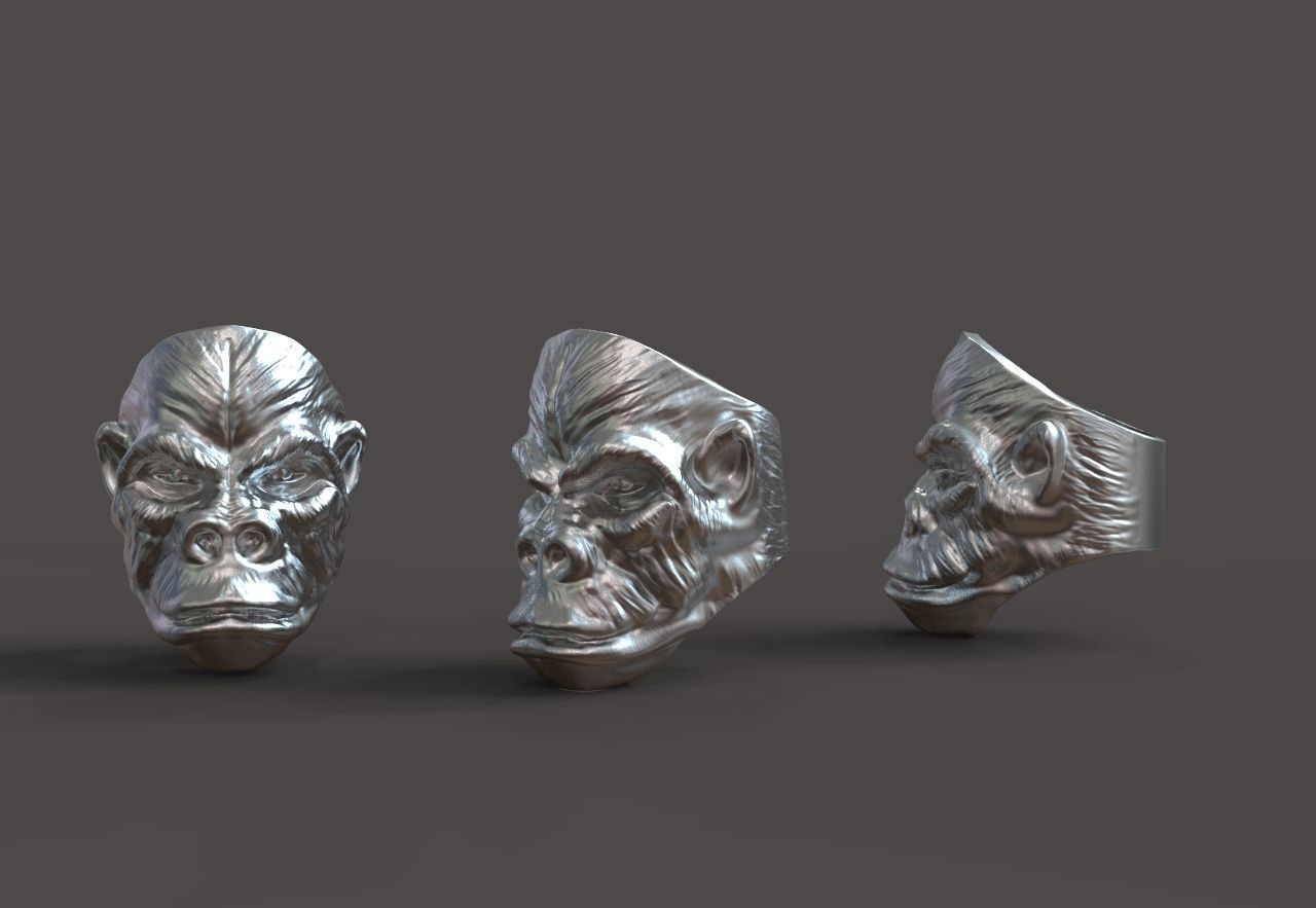 King Gorilla Ring 3D print model_2