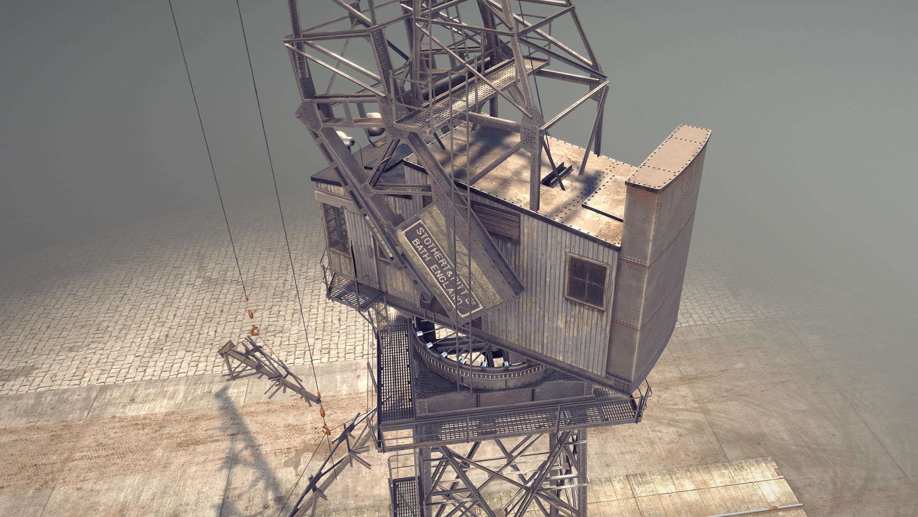 Crane STOTHERT-PITT with three liveries Low-poly 3D model_7