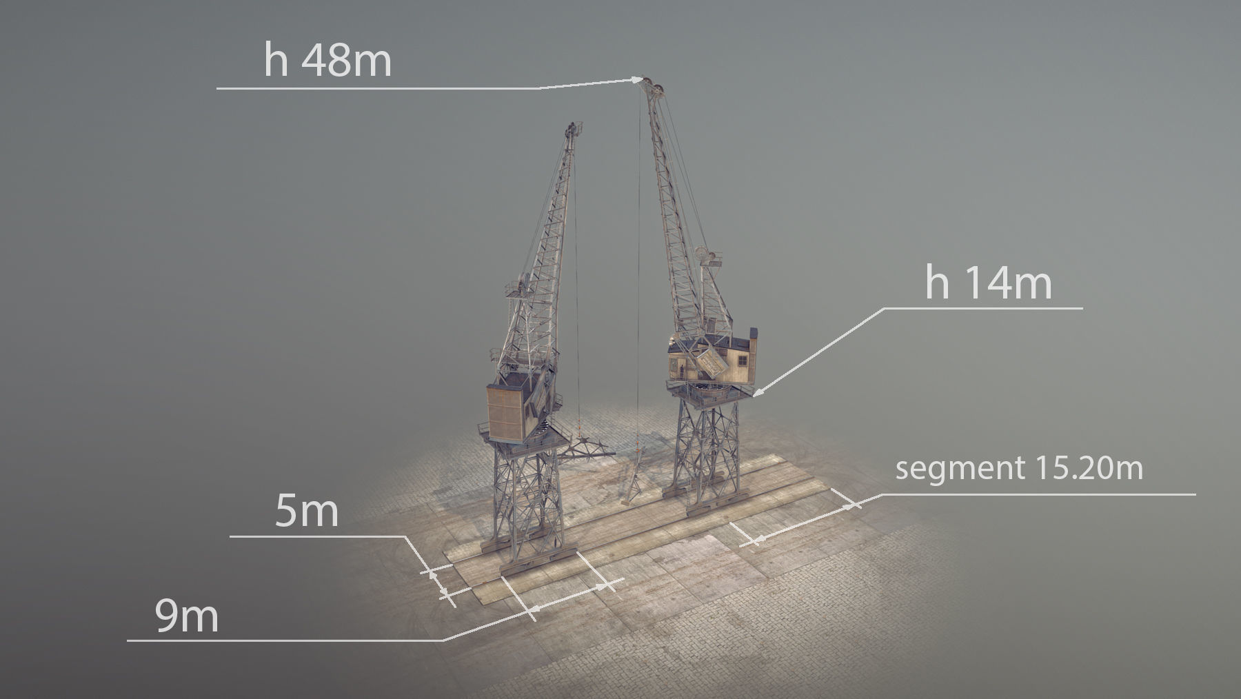 Crane STOTHERT-PITT with three liveries Low-poly 3D model_3