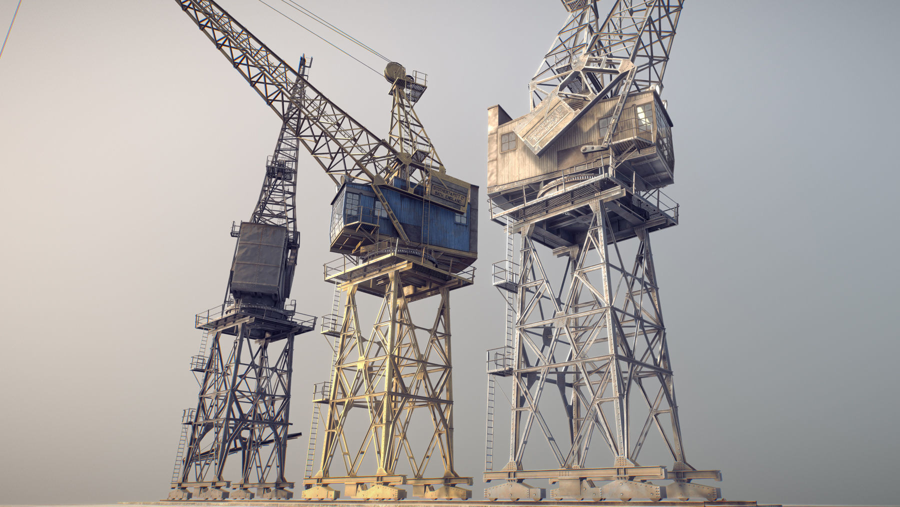 Crane STOTHERT-PITT with three liveries Low-poly 3D model_2