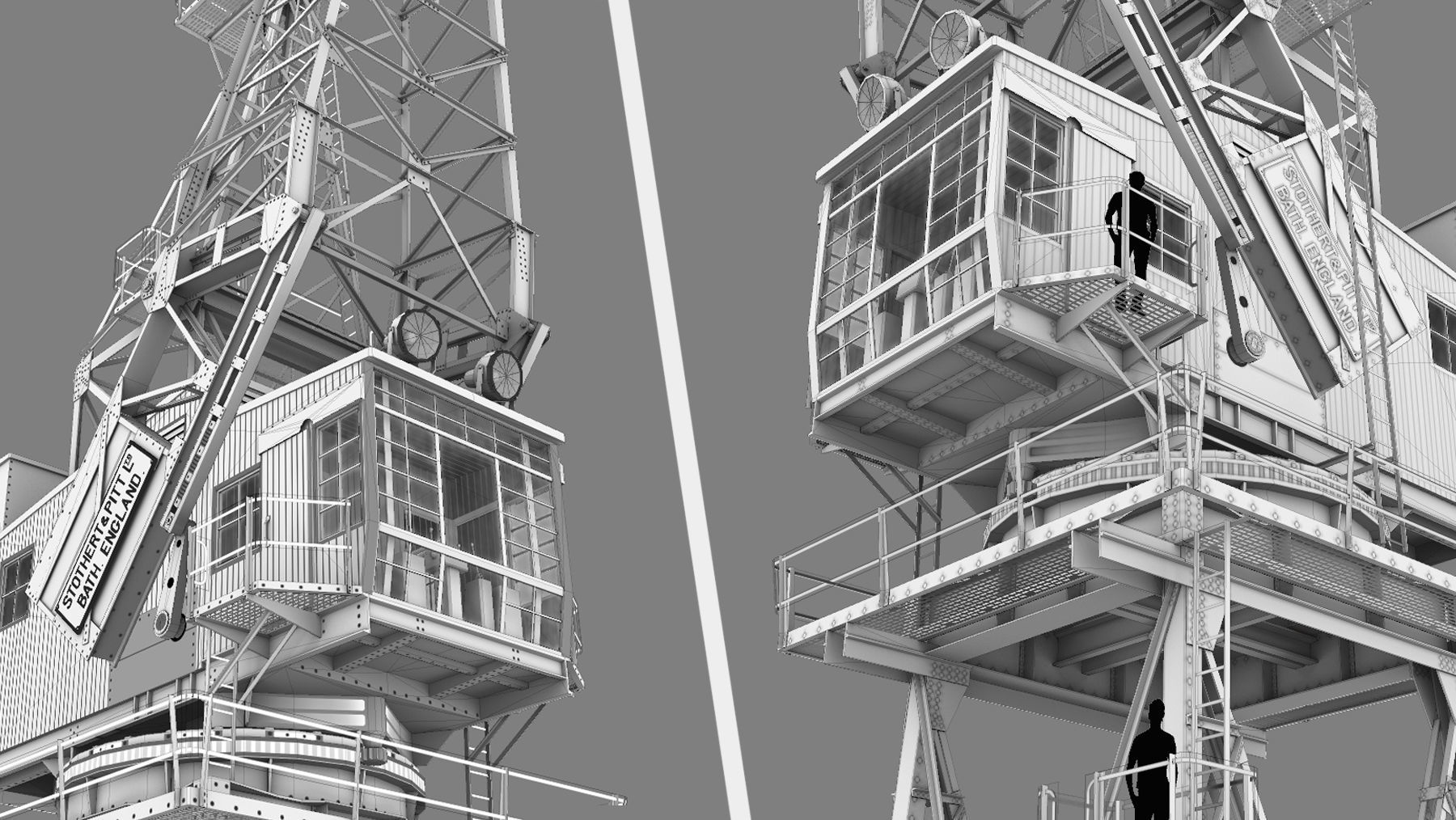 Crane STOTHERT-PITT with three liveries Low-poly 3D model_31