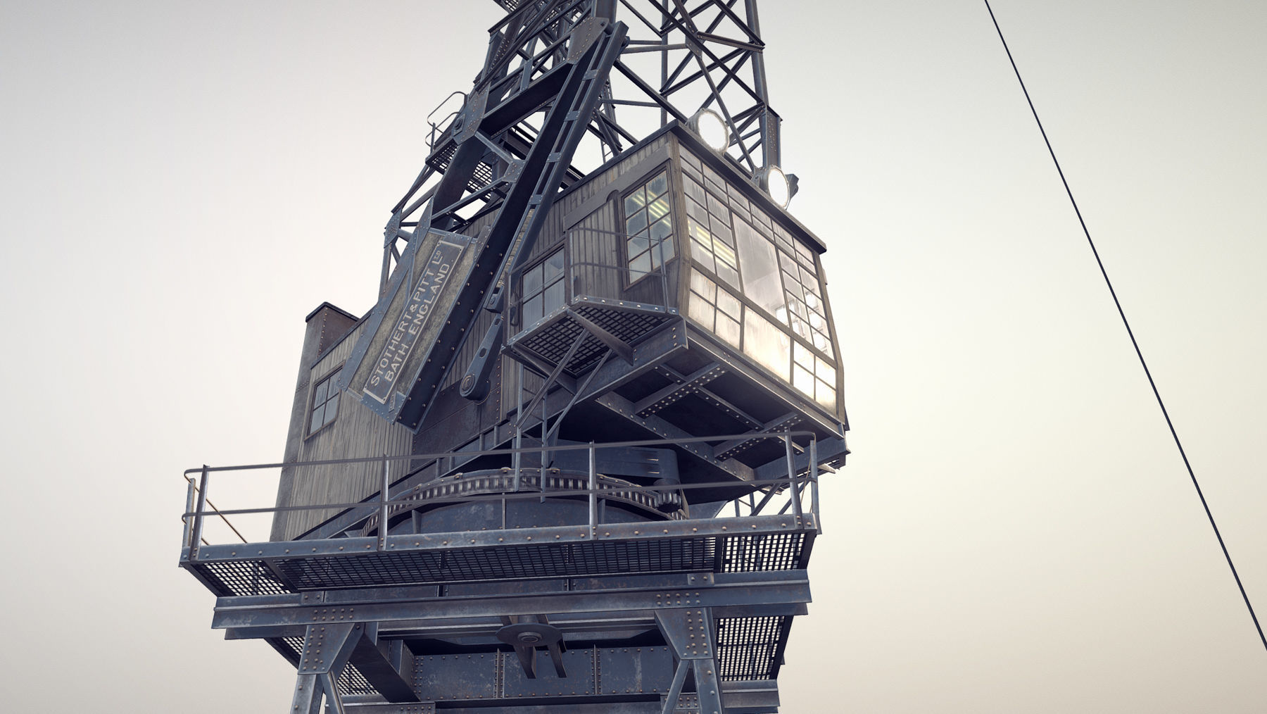 Crane STOTHERT-PITT with three liveries Low-poly 3D model_23