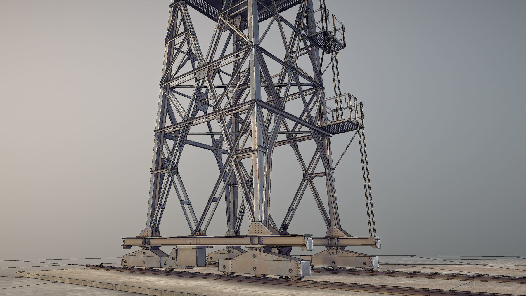 Crane STOTHERT-PITT with three liveries Low-poly 3D model_26