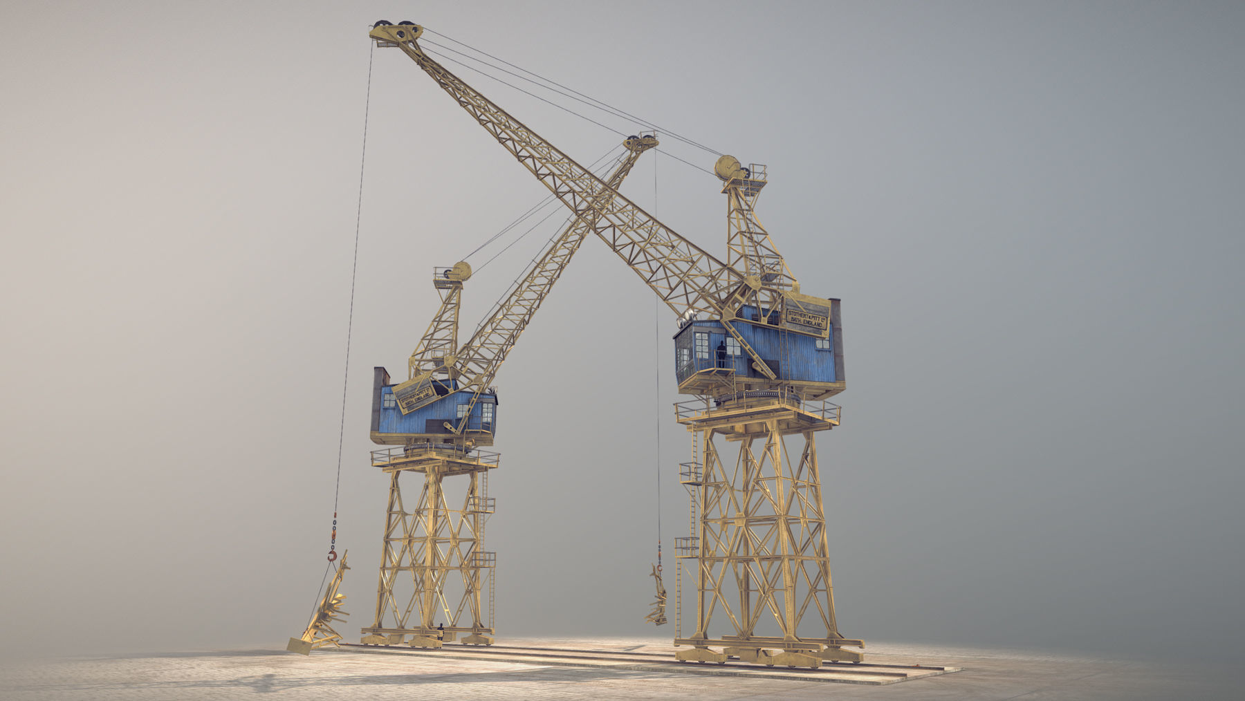 Crane STOTHERT-PITT with three liveries Low-poly 3D model_13