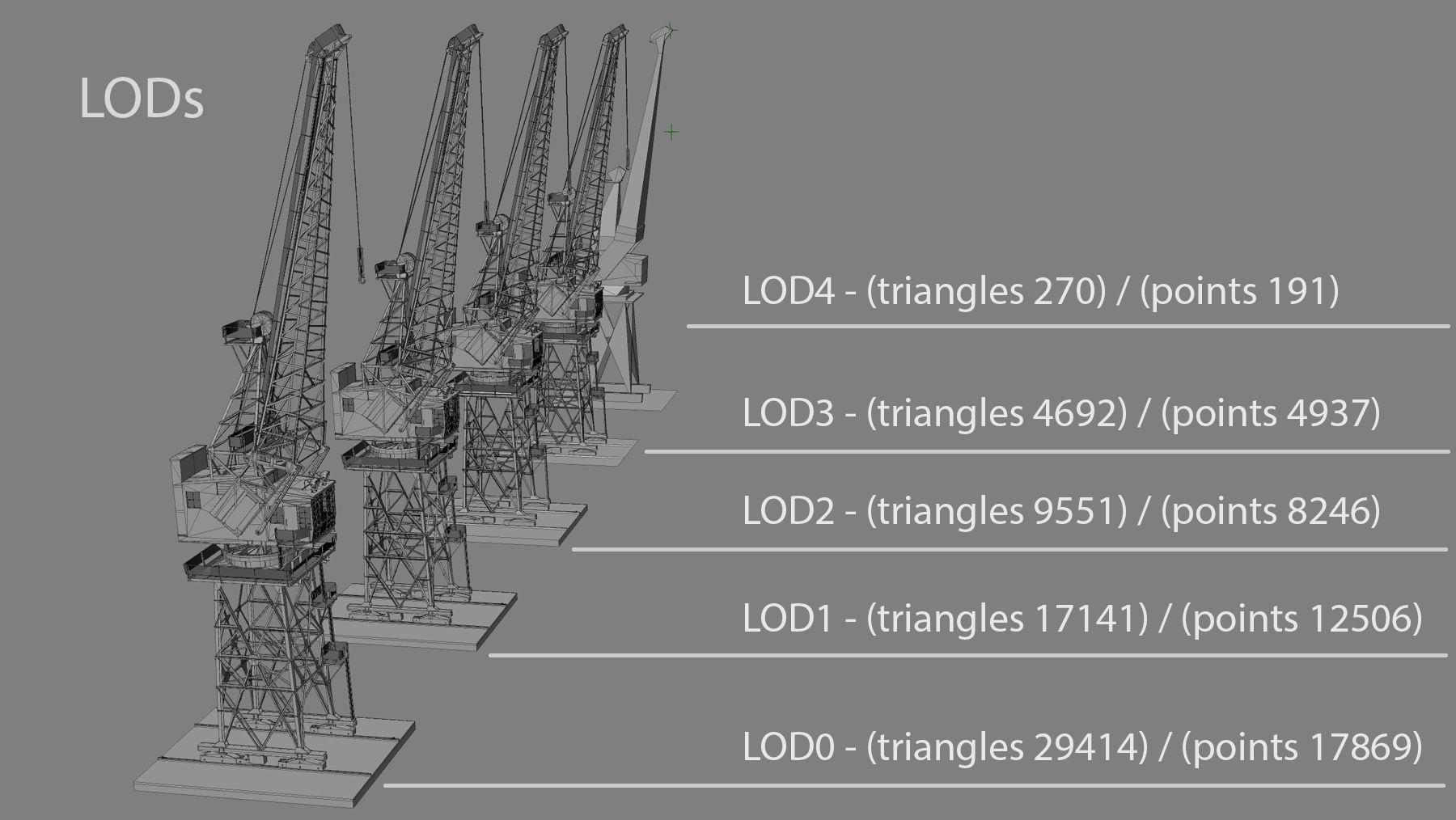 Crane STOTHERT-PITT with three liveries Low-poly 3D model_41