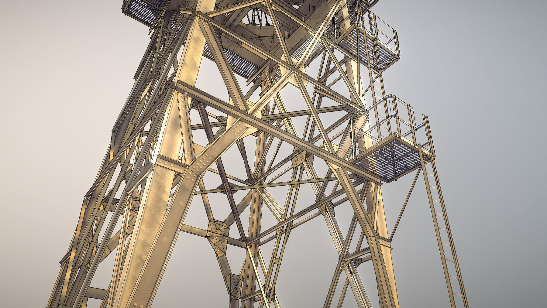 Crane STOTHERT-PITT with three liveries Low-poly 3D model_18