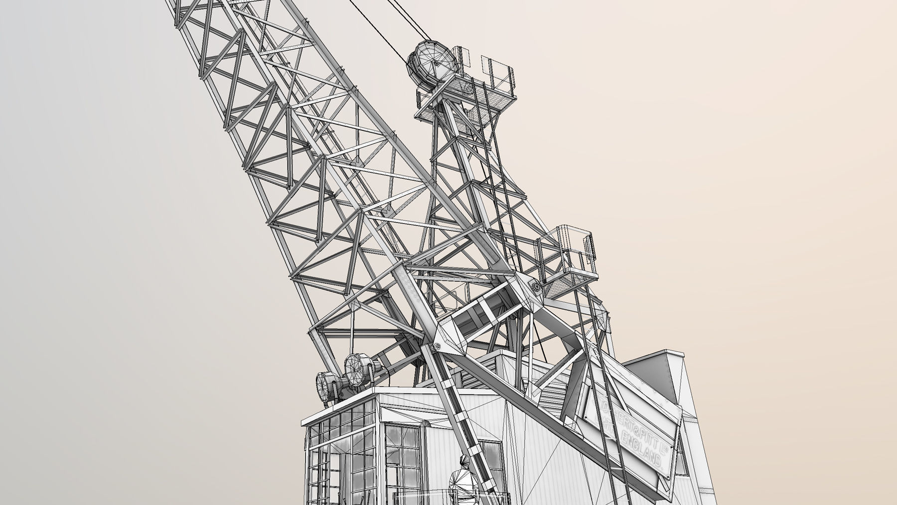 Crane STOTHERT-PITT with three liveries Low-poly 3D model_33