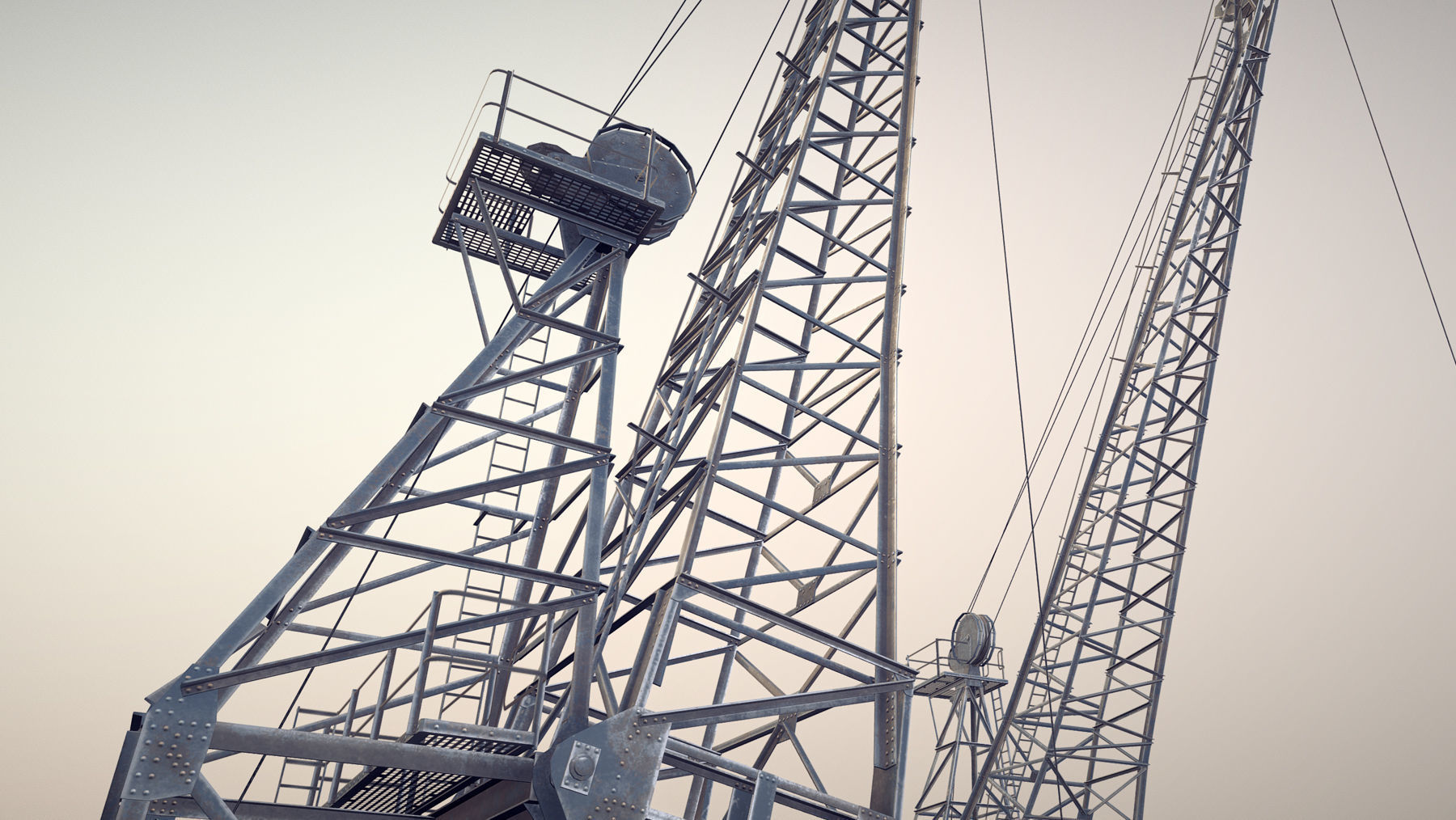 Crane STOTHERT-PITT with three liveries Low-poly 3D model_25