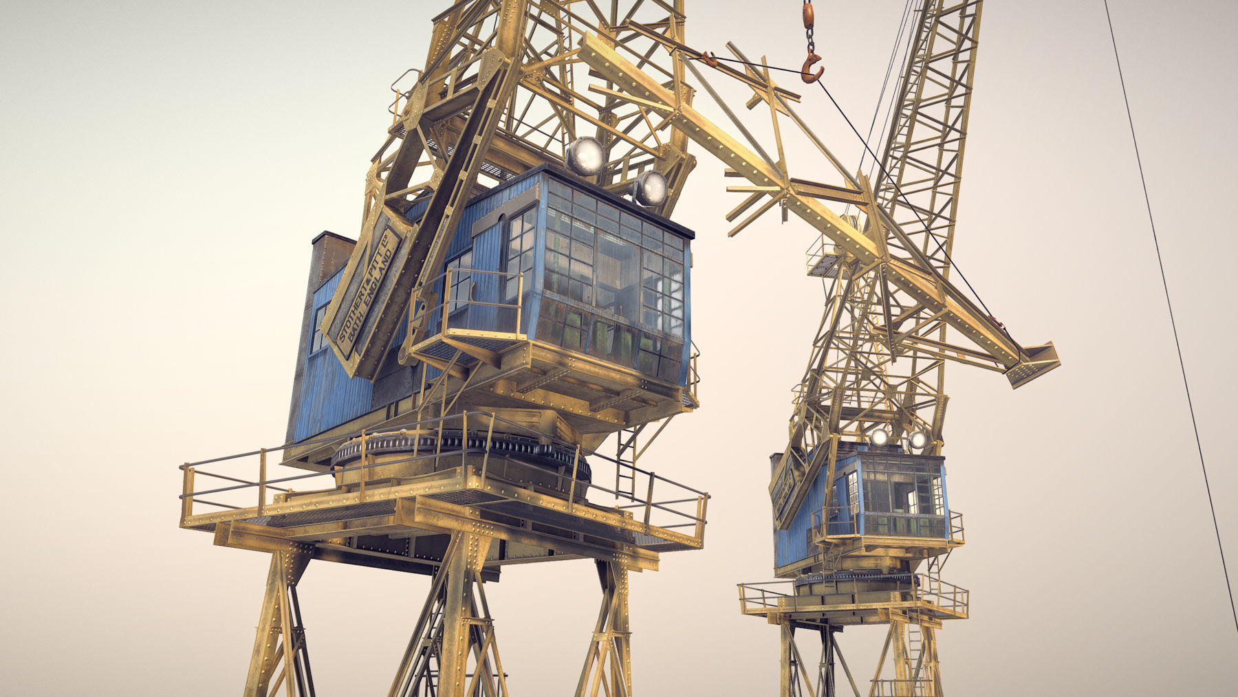 Crane STOTHERT-PITT with three liveries Low-poly 3D model_10