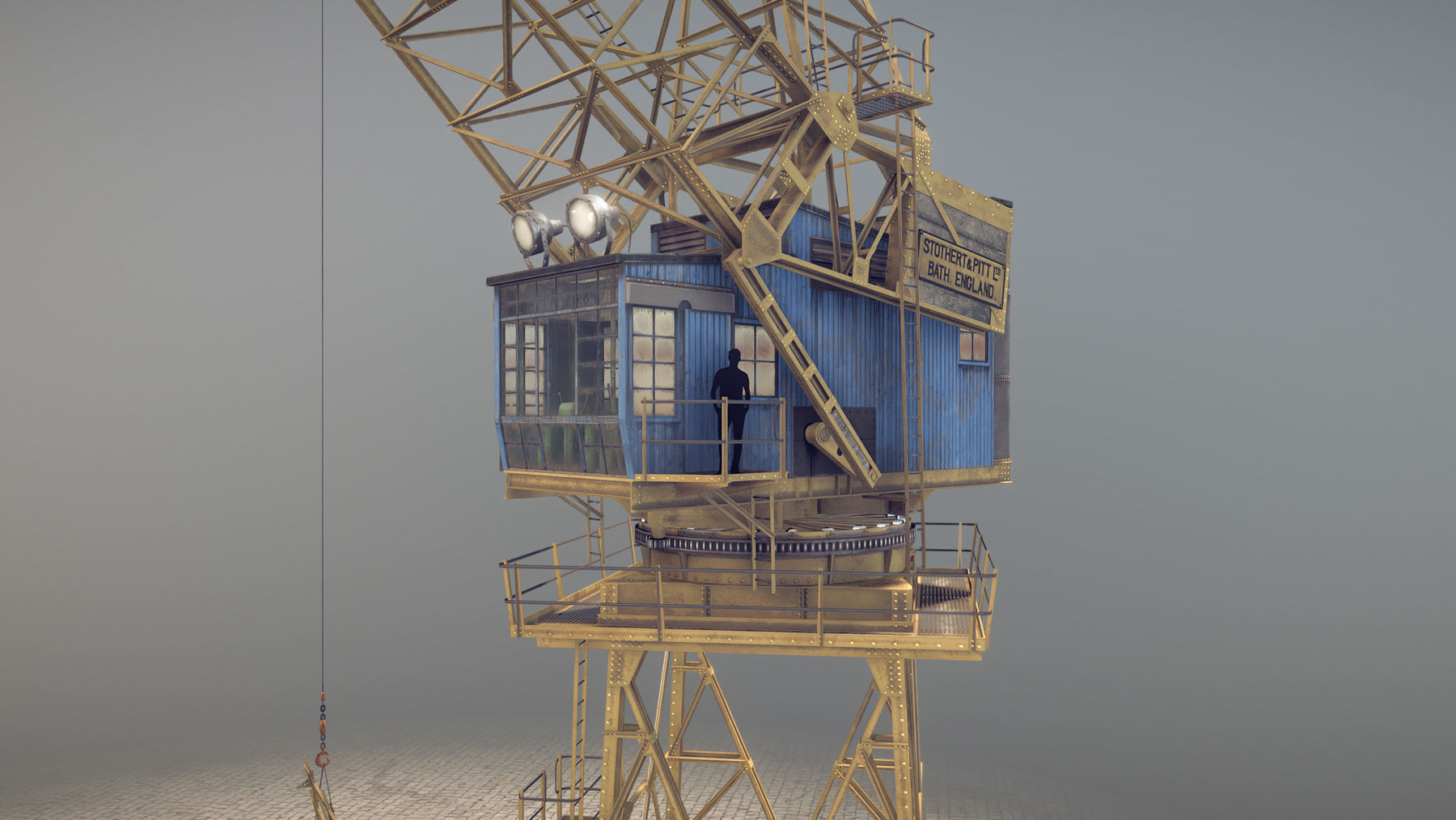 Crane STOTHERT-PITT with three liveries Low-poly 3D model_12