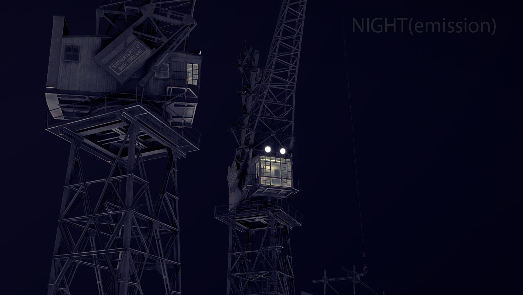 Crane STOTHERT-PITT with three liveries Low-poly 3D model_38