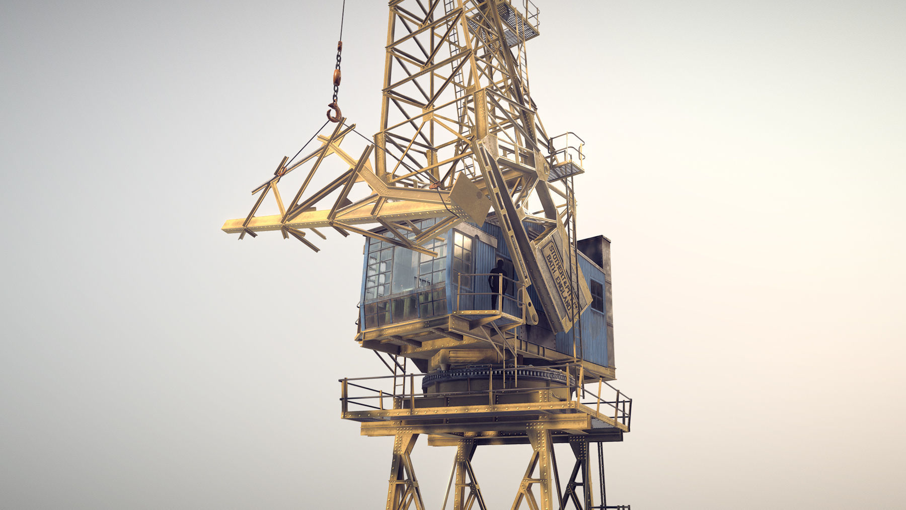 Crane STOTHERT-PITT with three liveries Low-poly 3D model_11