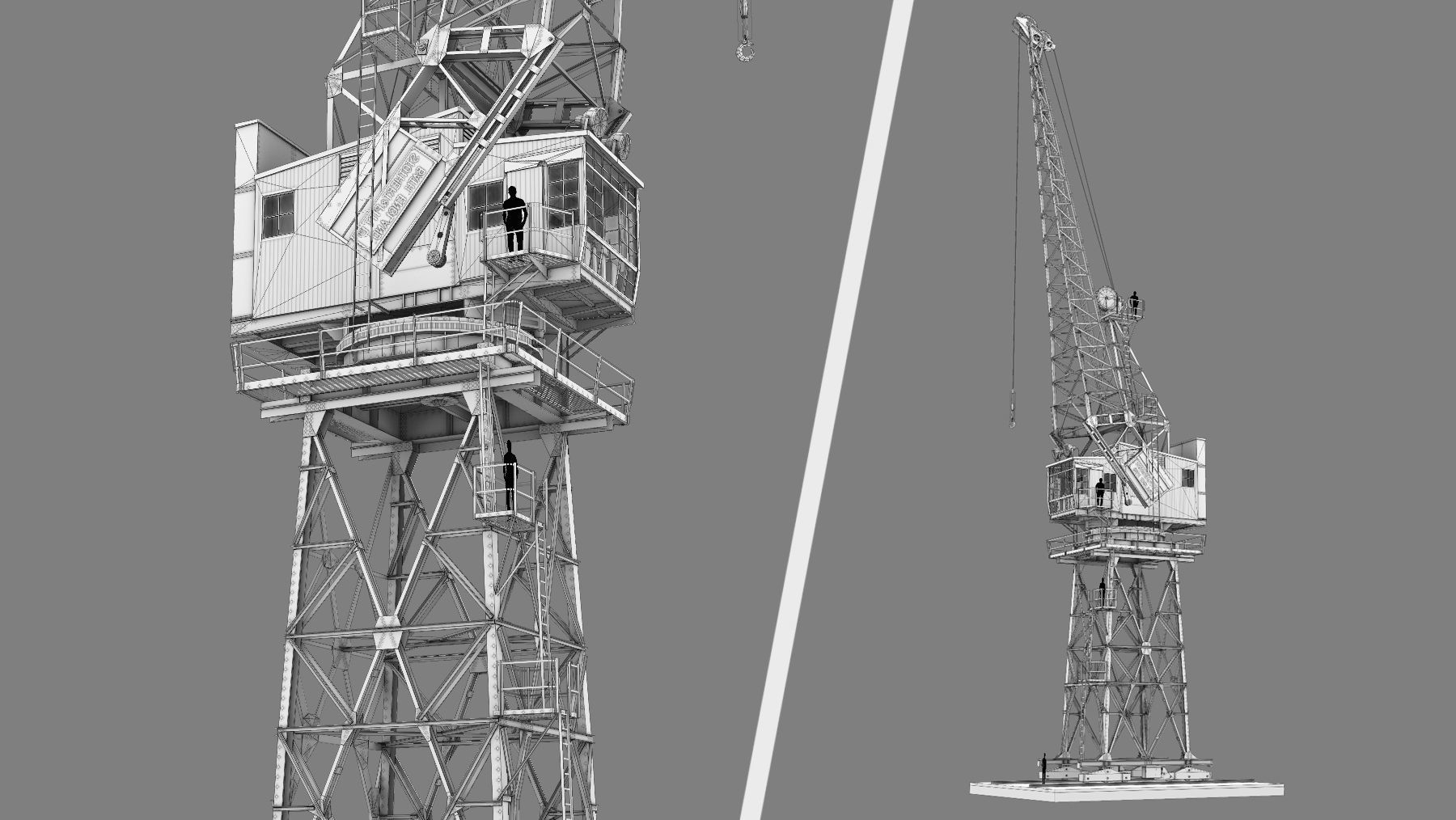 Crane STOTHERT-PITT with three liveries Low-poly 3D model_32