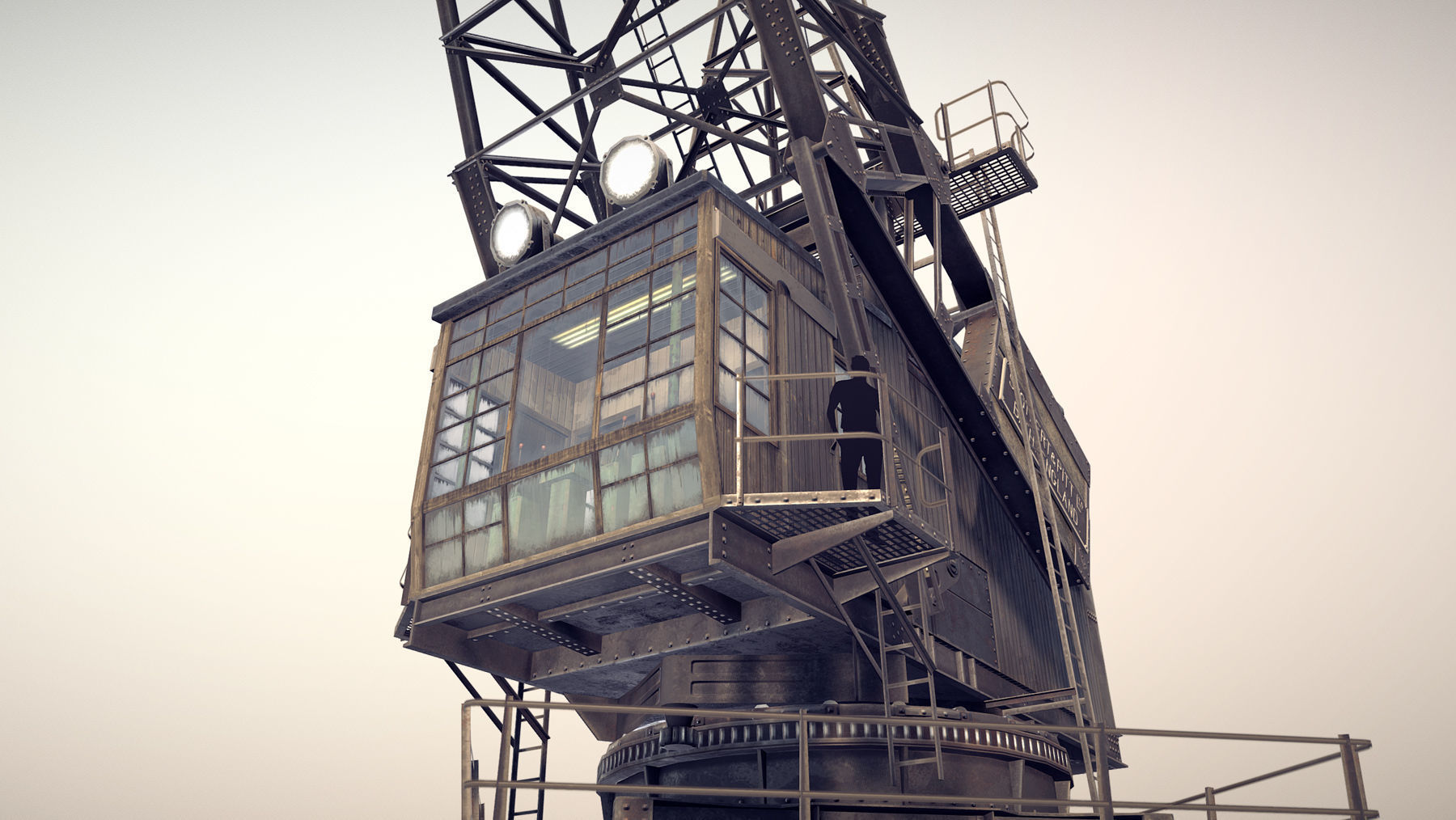 Crane STOTHERT-PITT with three liveries Low-poly 3D model_8