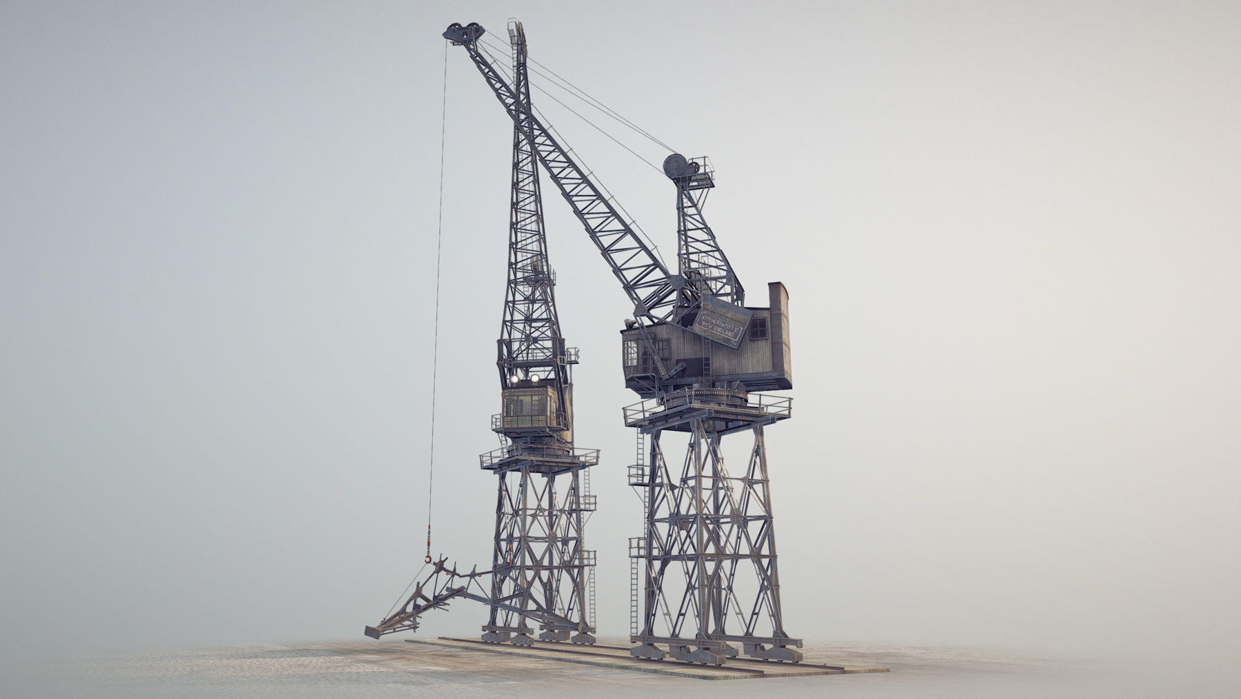 Crane STOTHERT-PITT with three liveries Low-poly 3D model_28