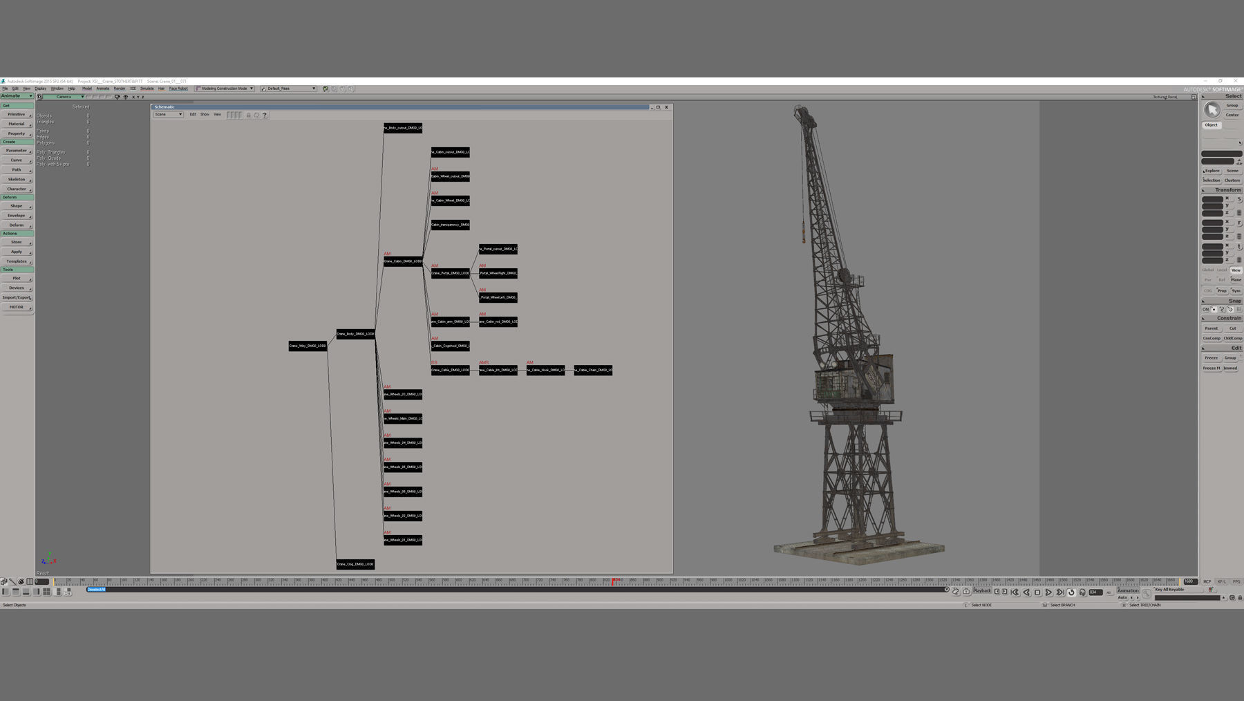 Crane STOTHERT-PITT with three liveries Low-poly 3D model_39