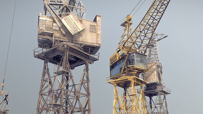Crane STOTHERT-PITT with three liveries Low-poly 3D model