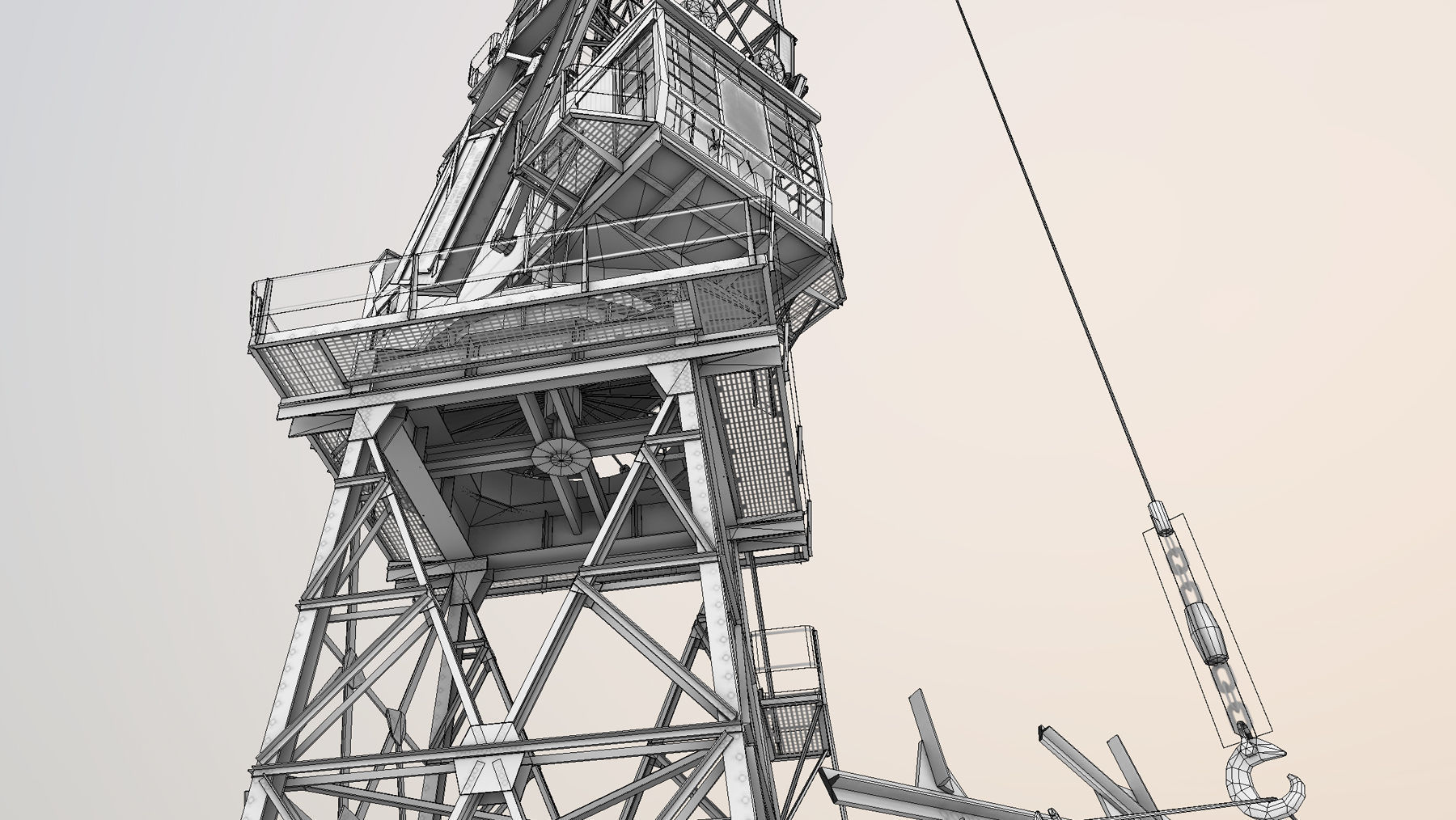 Crane STOTHERT-PITT with three liveries Low-poly 3D model_35