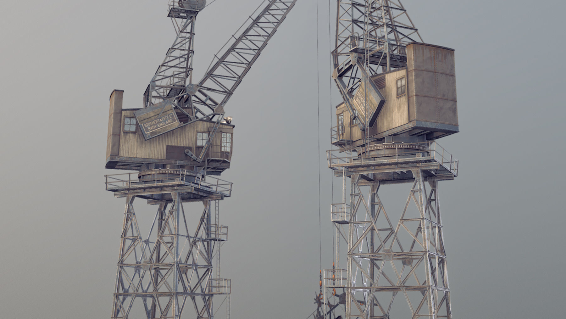 Crane STOTHERT-PITT with three liveries Low-poly 3D model_19