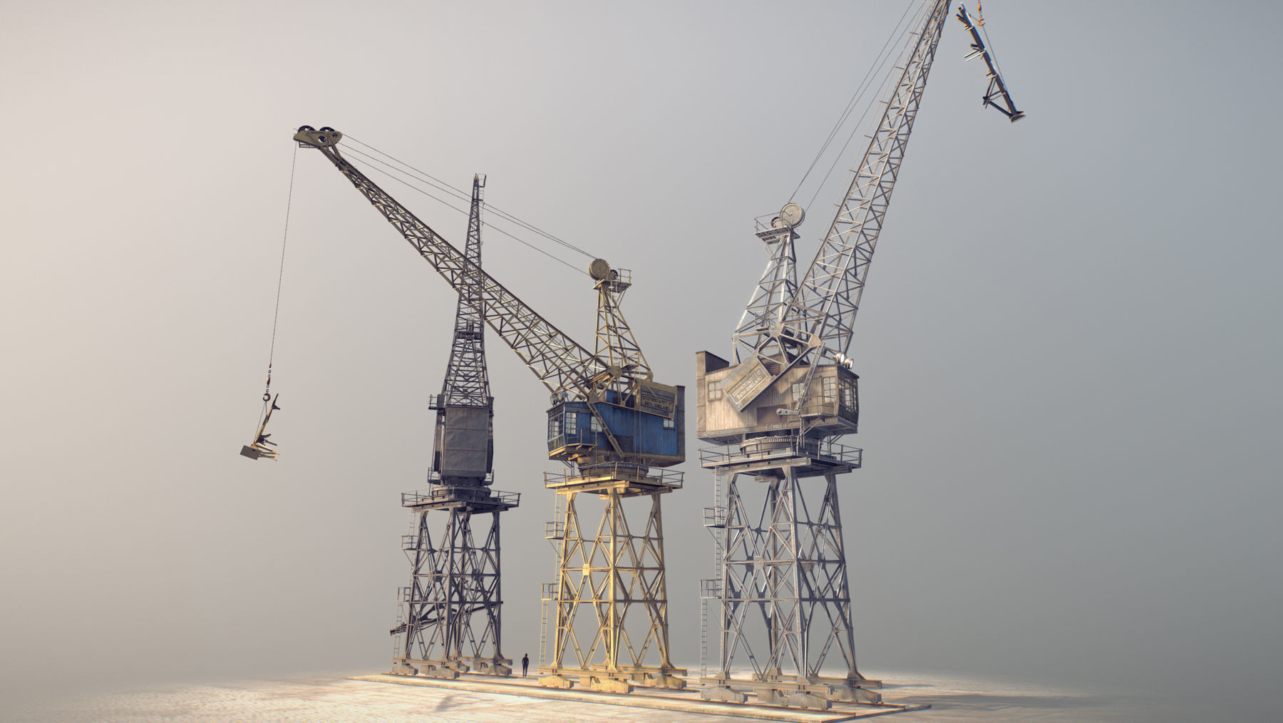 Crane STOTHERT-PITT with three liveries Low-poly 3D model_1