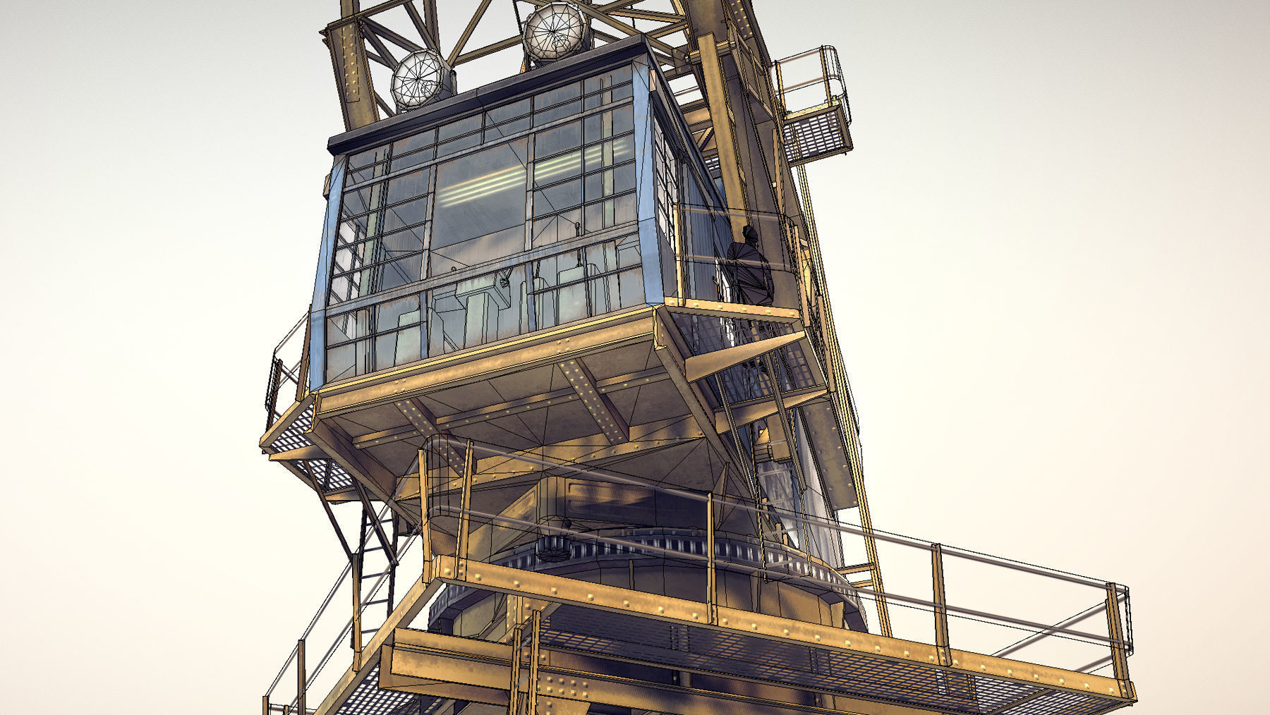 Crane STOTHERT-PITT with three liveries Low-poly 3D model_16