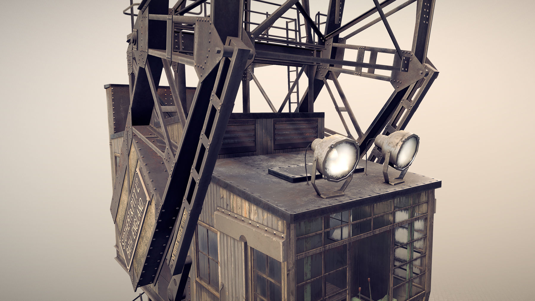 Crane STOTHERT-PITT with three liveries Low-poly 3D model_9