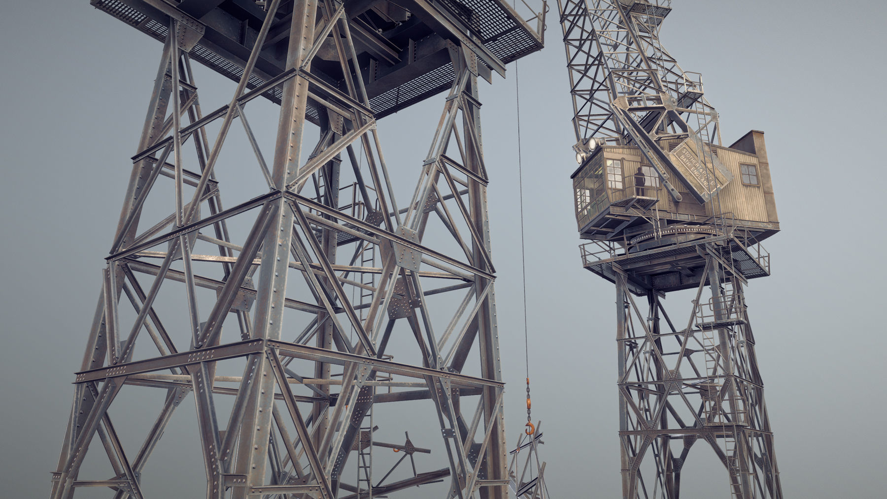 Crane STOTHERT-PITT with three liveries Low-poly 3D model_21