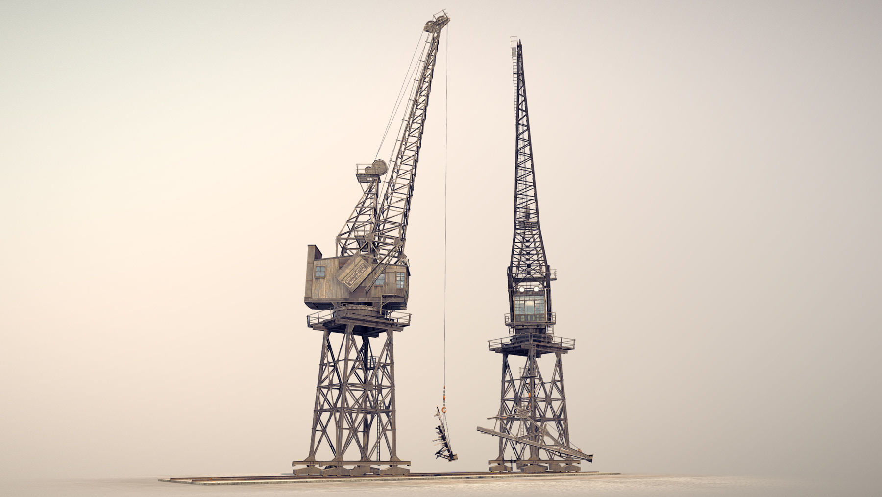 Crane STOTHERT-PITT with three liveries Low-poly 3D model_6