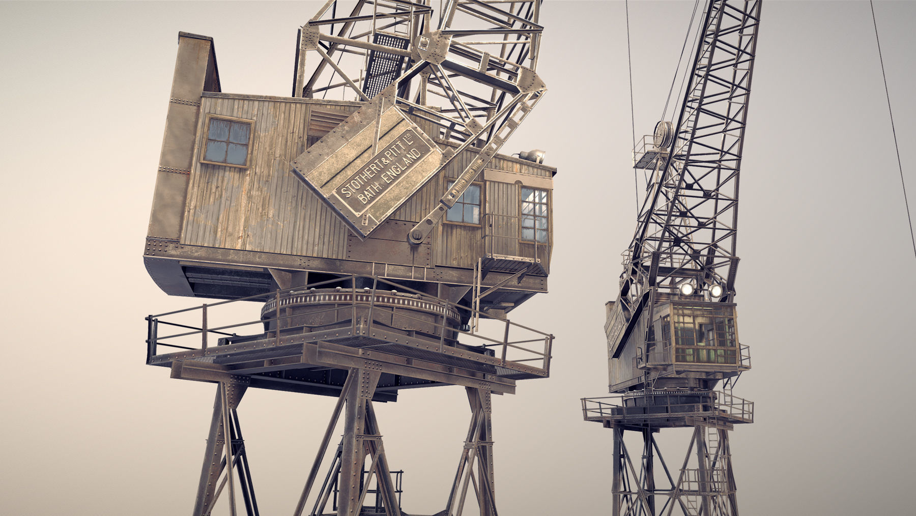 Crane STOTHERT-PITT with three liveries Low-poly 3D model_4