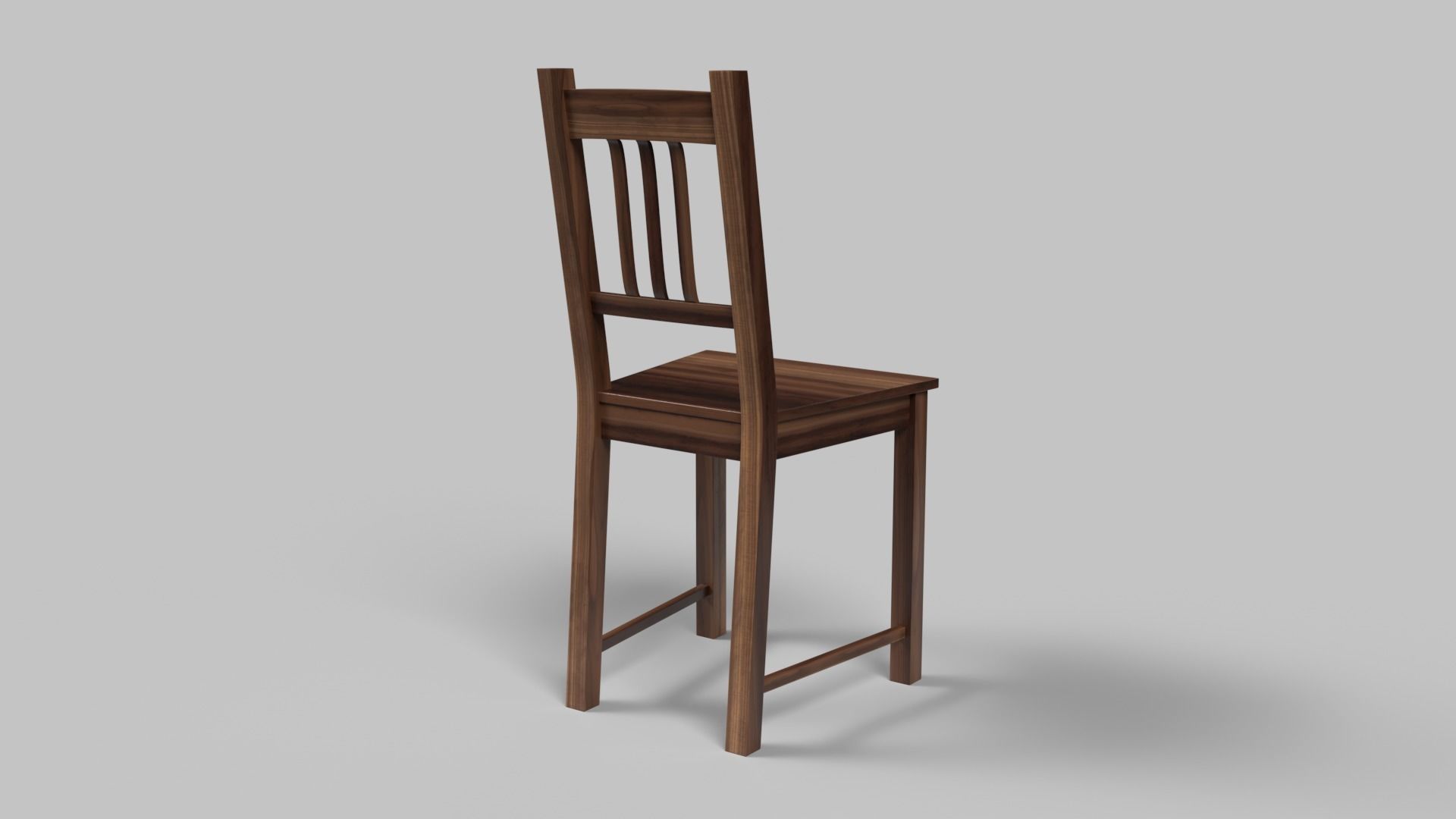 Simple wooden chair 3D model_3