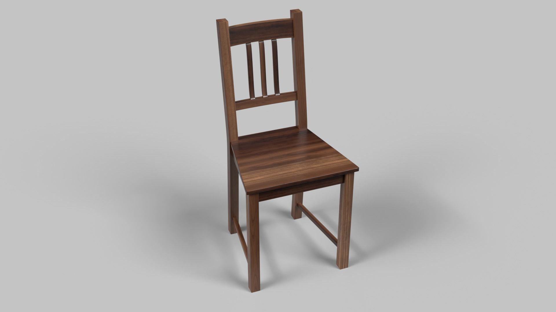 Simple wooden chair 3D model_5