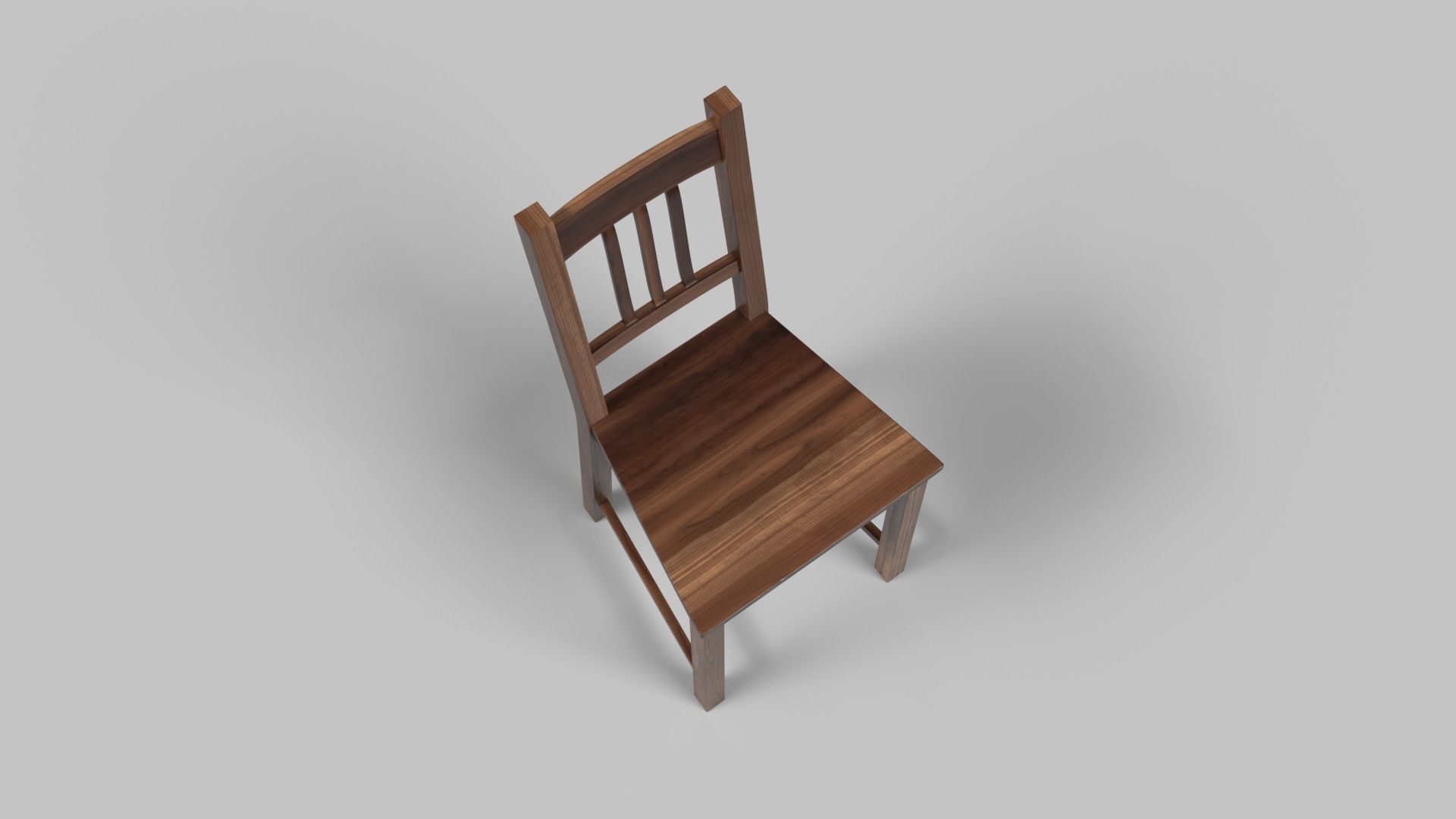 Simple wooden chair 3D model_7