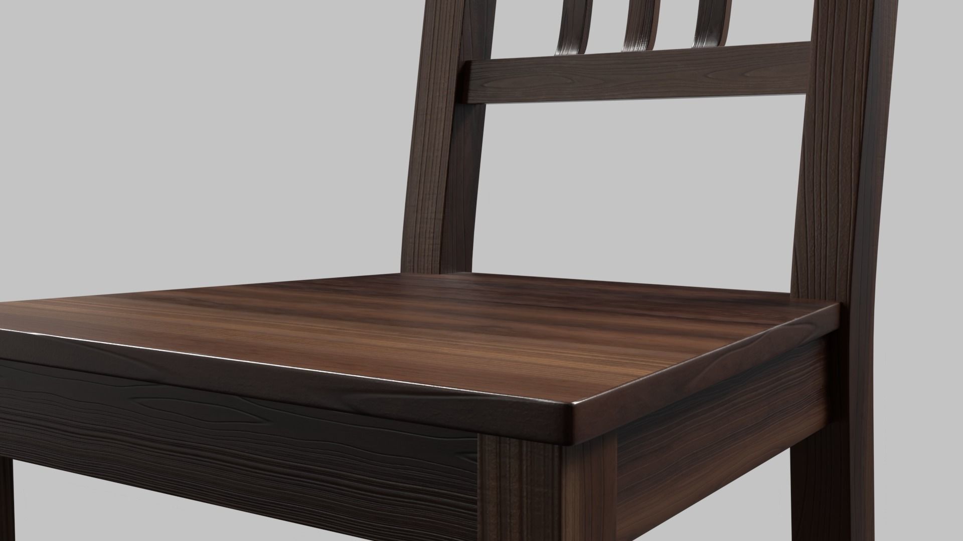 Simple wooden chair 3D model_8