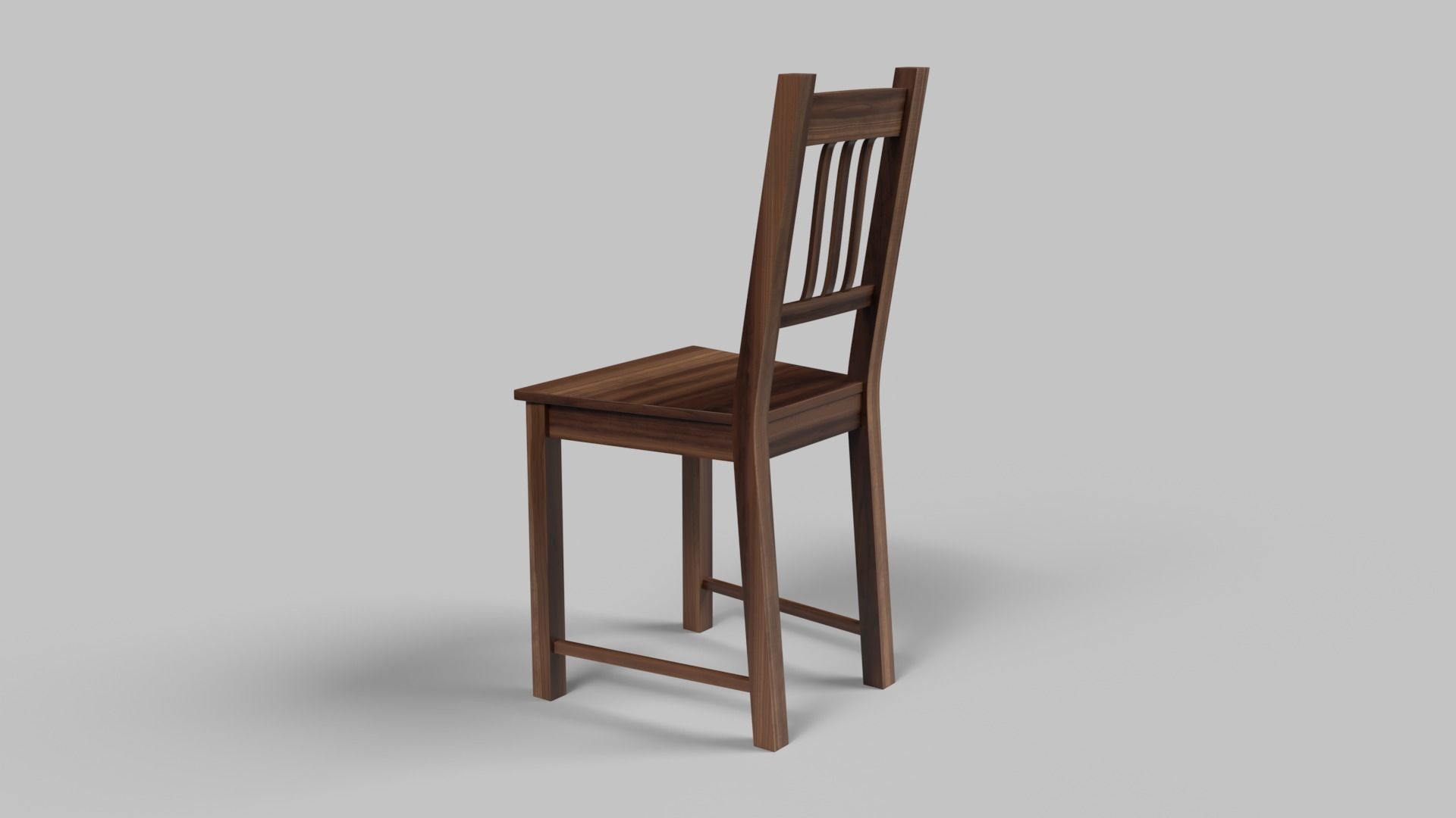 Simple wooden chair 3D model_1