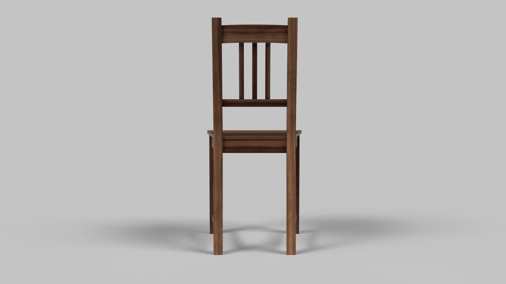 Simple wooden chair 3D model_2