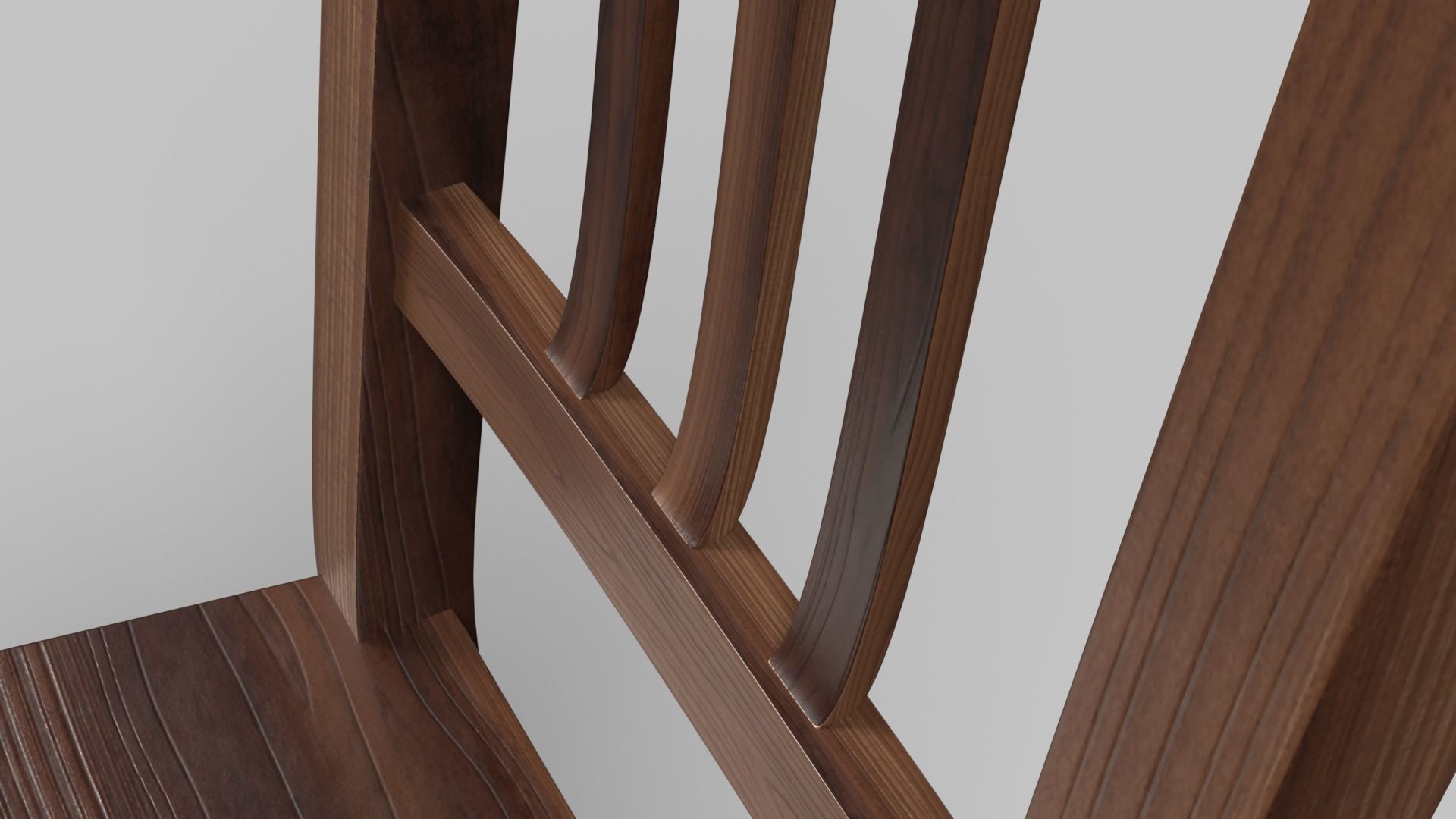 Simple wooden chair 3D model_9