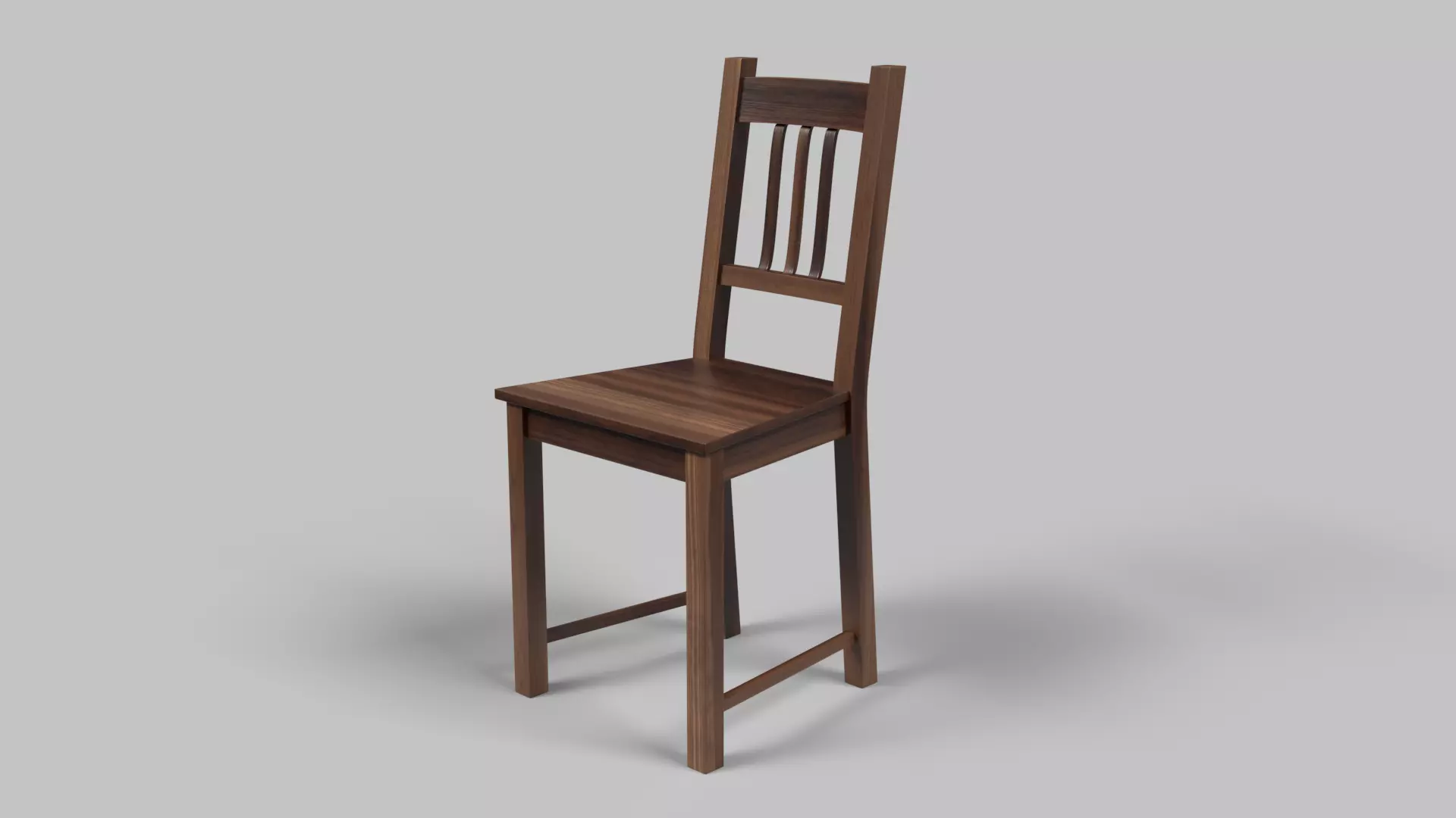Simple wooden chair 3D model_0