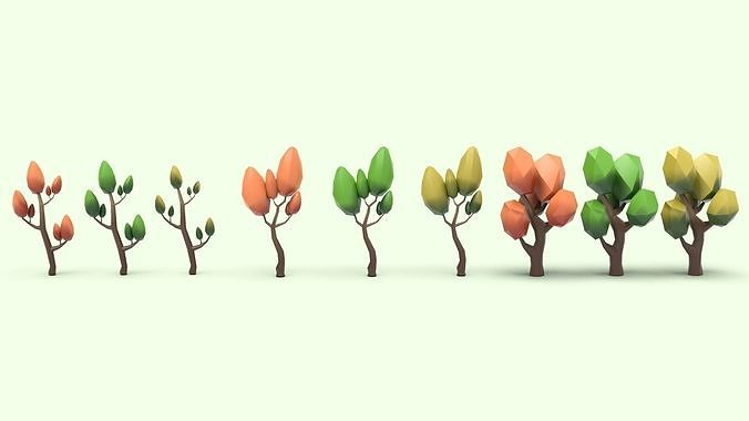 Cartoon Tree Low-poly 3D model