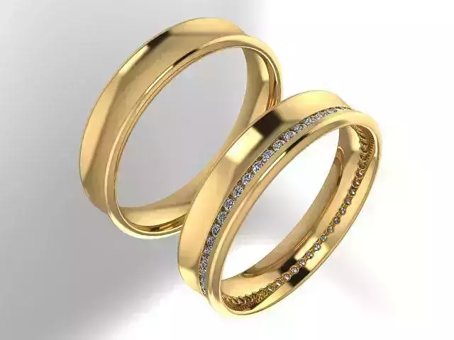 Diamond full line wedding ring 3D print model