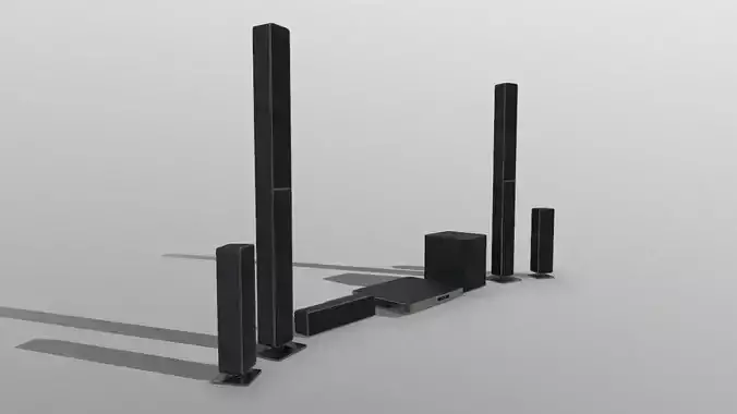 Surround Sound System Bar Low-poly 3D model