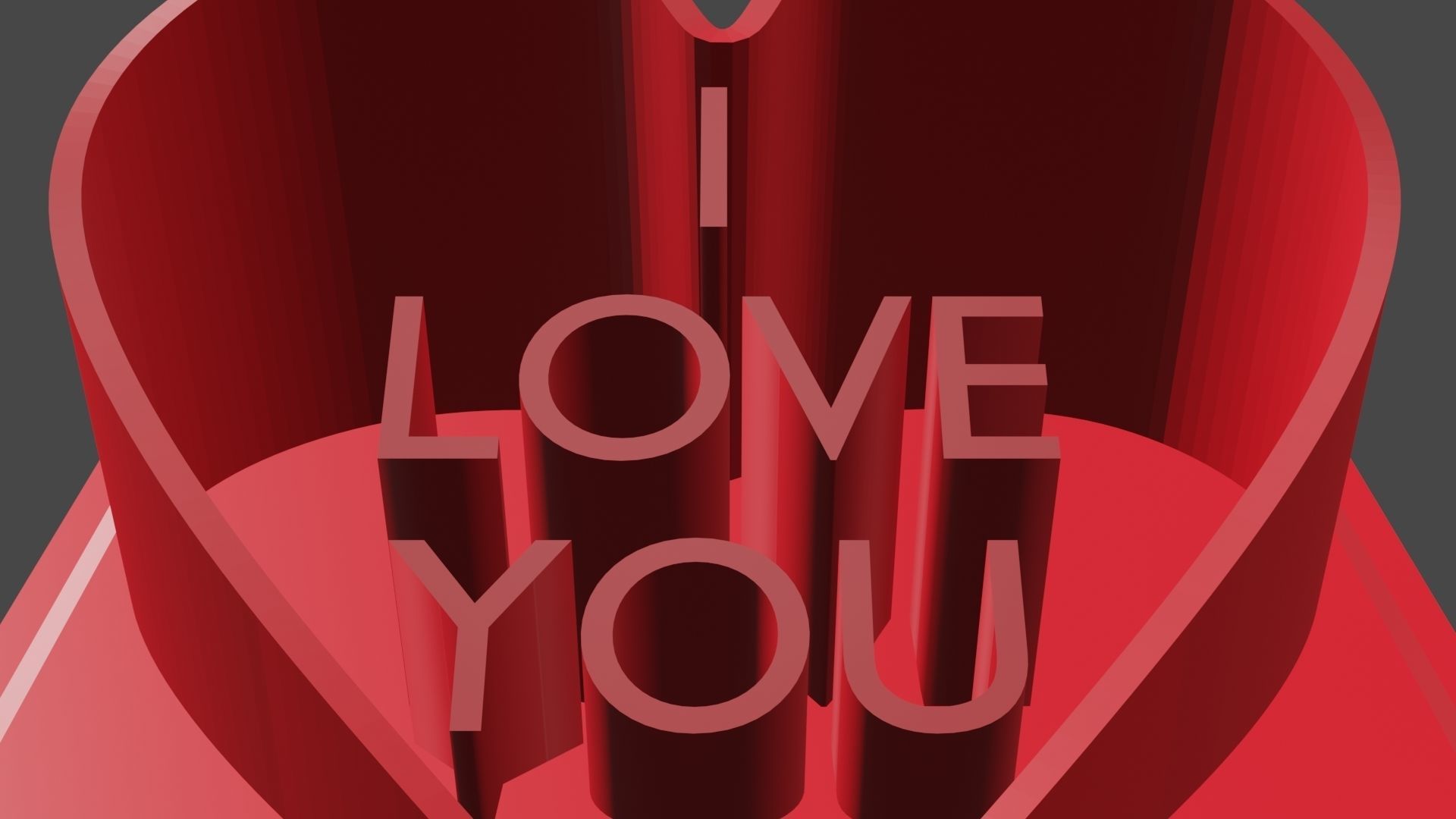 I love you heart 3D print model_5