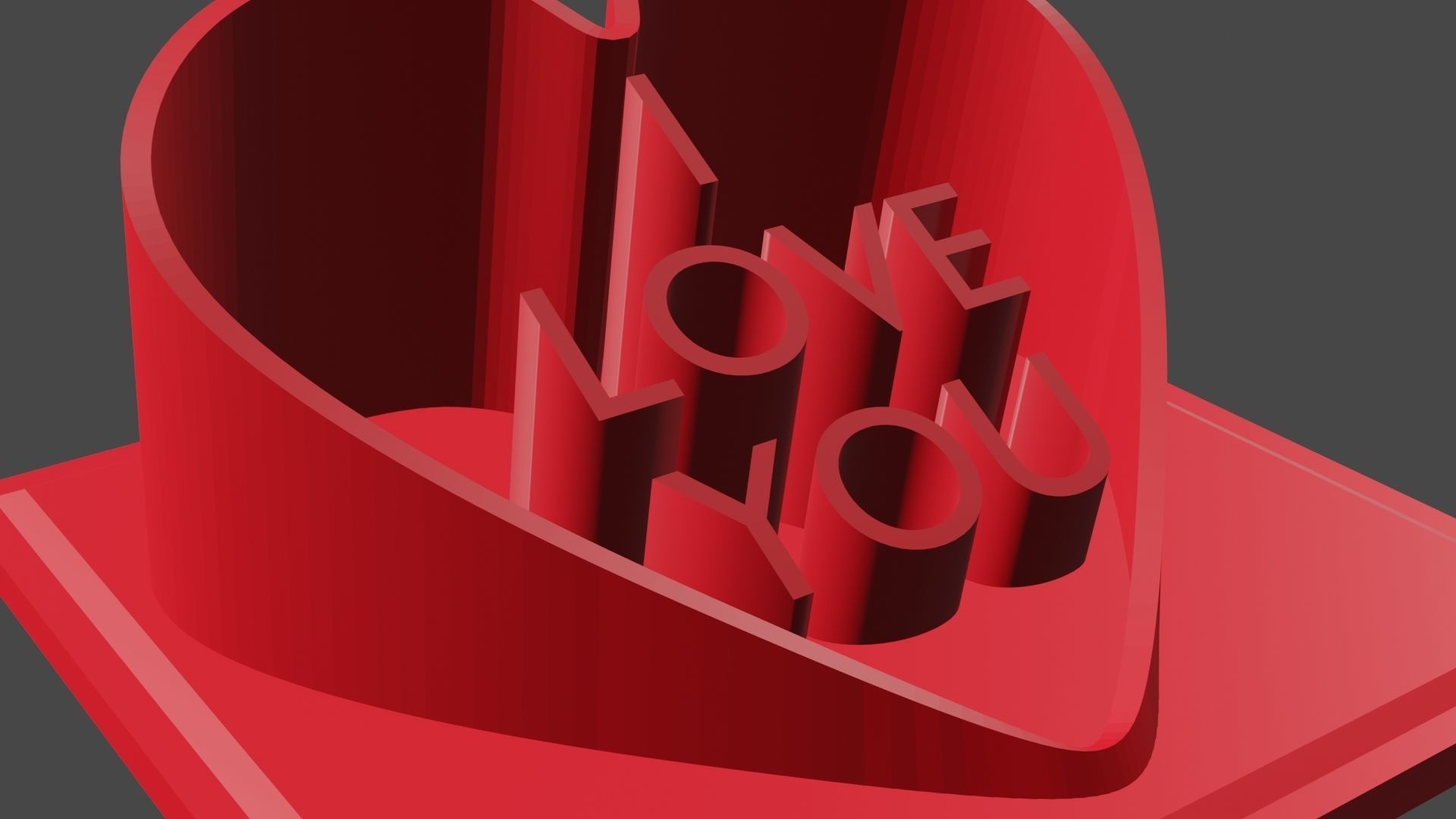 I love you heart 3D print model_1