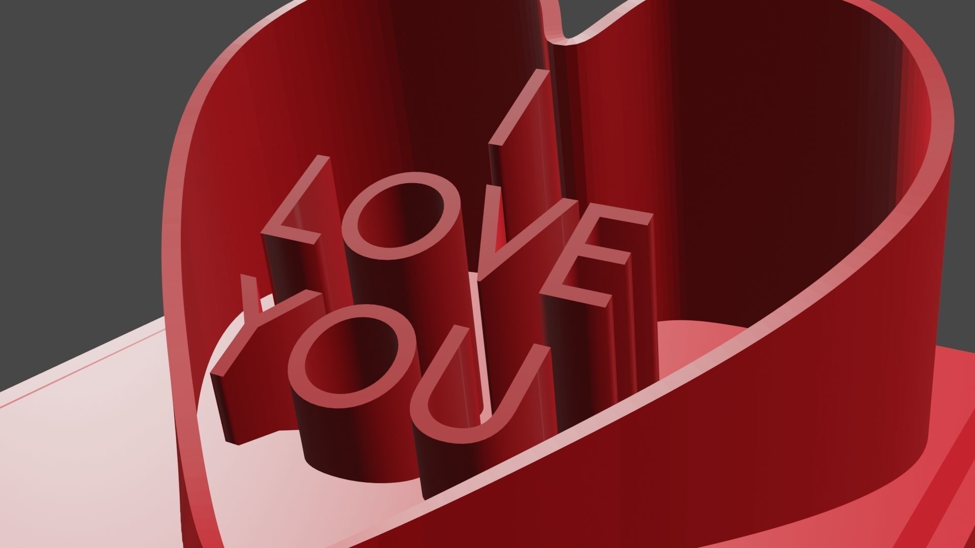 I love you heart 3D print model_2