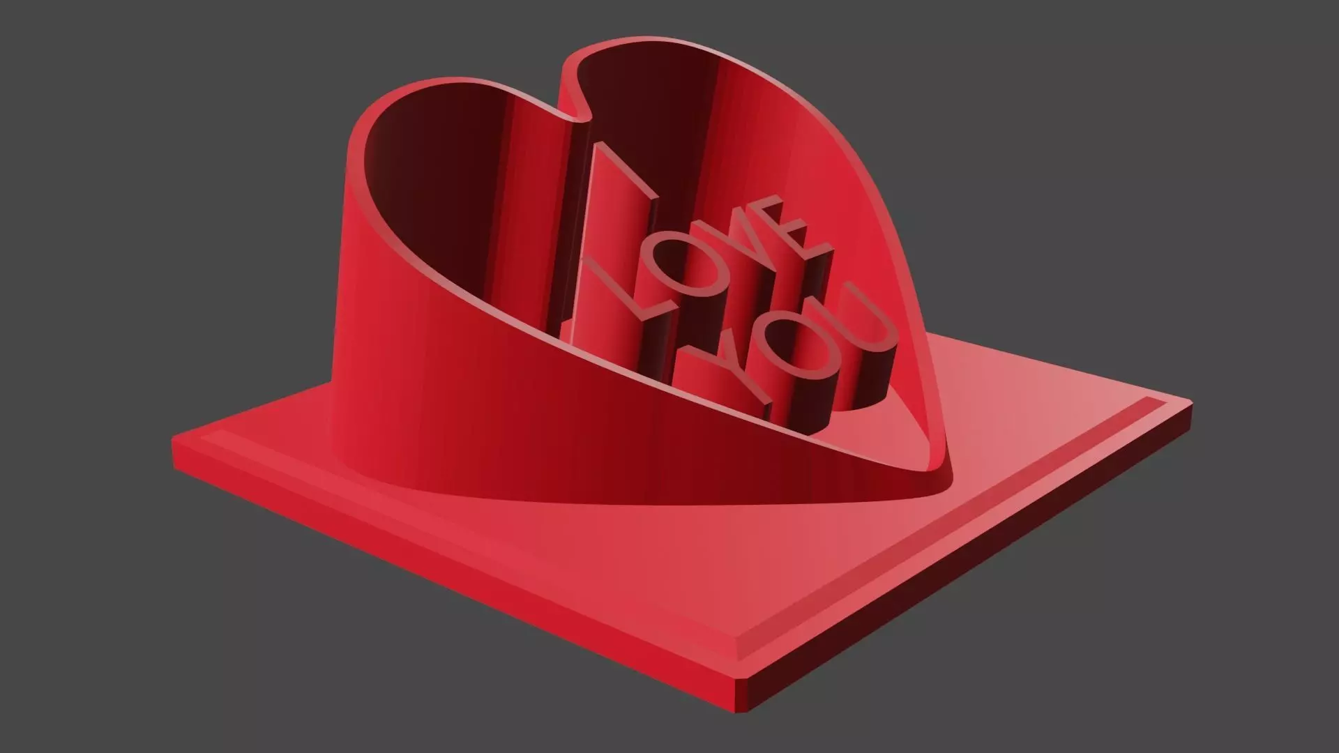 I love you heart 3D print model_0