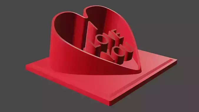 I love you heart 3D print model