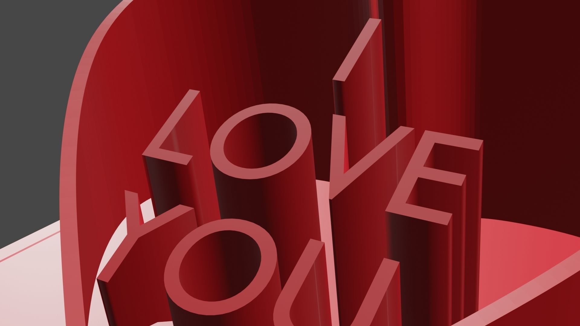 I love you heart 3D print model_3