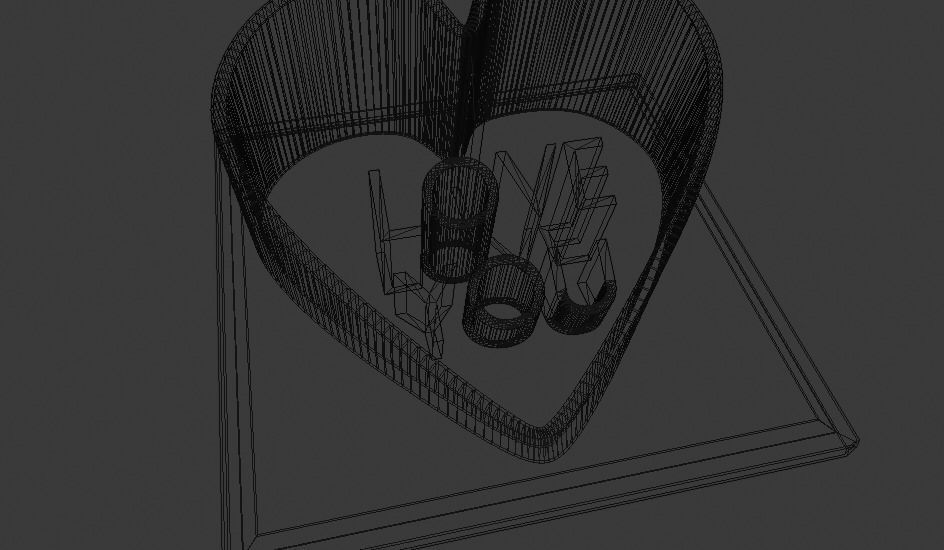 I love you heart 3D print model_6