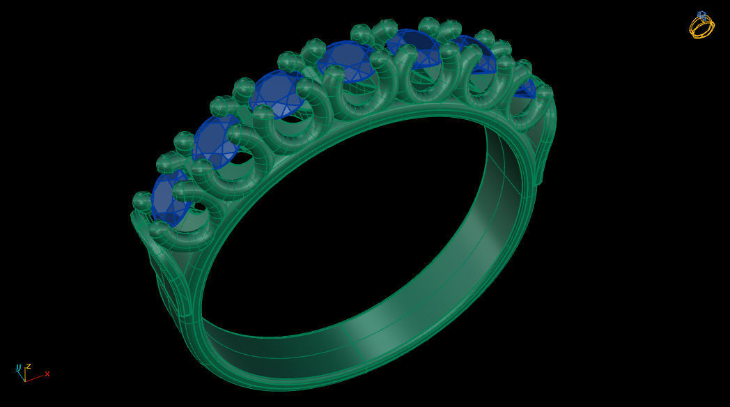 7 Diamond gold ring 3D print model_9