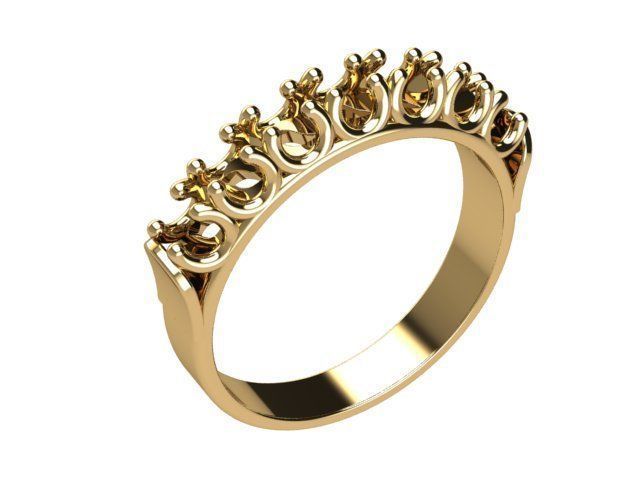 7 Diamond gold ring 3D print model_6